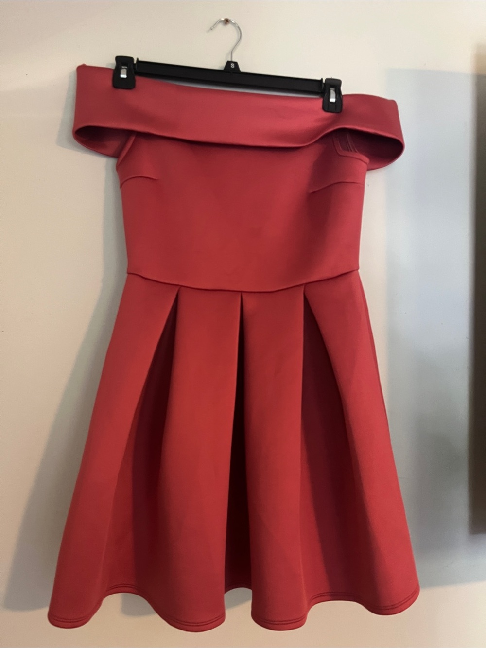 Charlotte Russe Coral-Red Strapless Fit & Flare Dress
